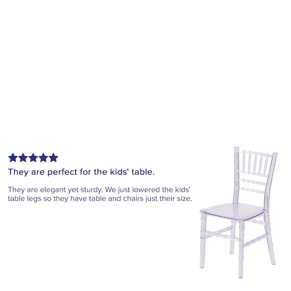 Flash Furniture Traditional Kids Chiavari Chair, 12 W 12" L 24.75 H - LE-L-7K-CL-GG