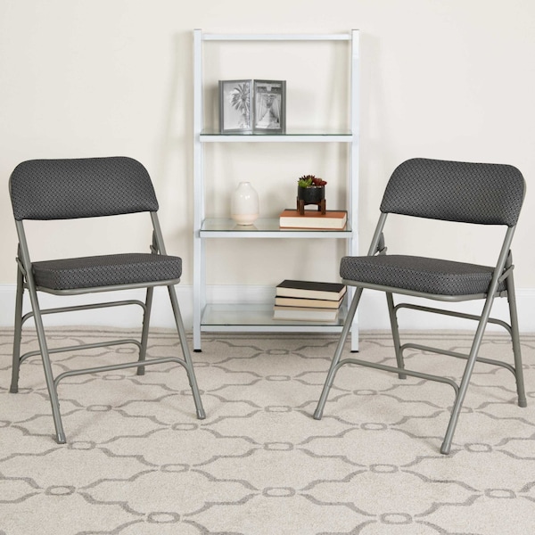 Flash Furniture Gray Fabric Folding Chair - 4-AW-MC320AF-GRY-GG