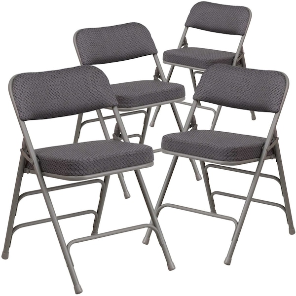 Flash Furniture Gray Fabric Folding Chair - 4-AW-MC320AF-GRY-GG