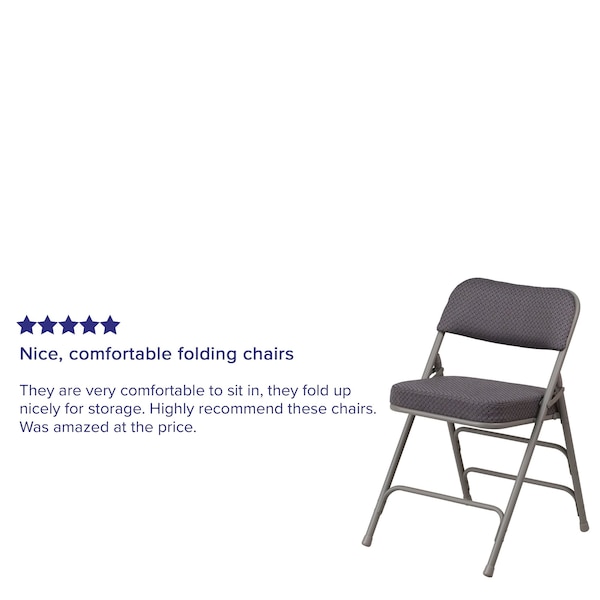 Flash Furniture Gray Fabric Folding Chair - 4-AW-MC320AF-GRY-GG