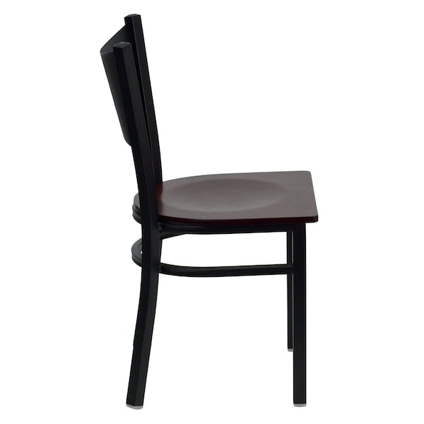 Flash Furniture Black Coffee Chair-Mah Seat - 2-XU-DG-60099-COF-MAHW-GG