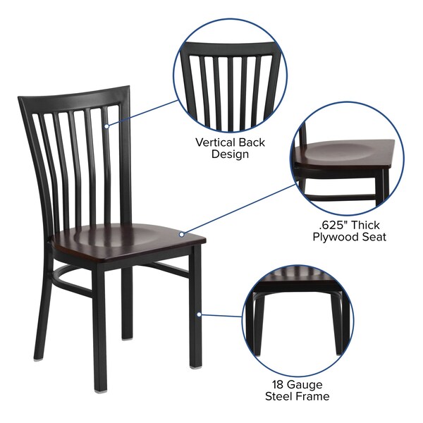 Flash Furniture Hercules Restaurant Chair, 17-1/4 in W 18-3/4" L 34-3/4" H - XU-DG6Q4BSCH-WALW-GG