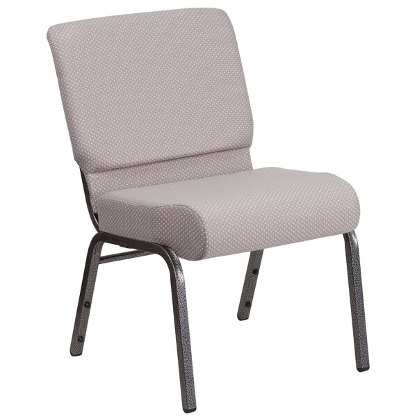 Flash Furniture Hercules Church Chair, Gray Back, 21-1/4 in W 25" L 33" H, Fabric Seat - FD-CH0221-4-SV-GYDOT-GG