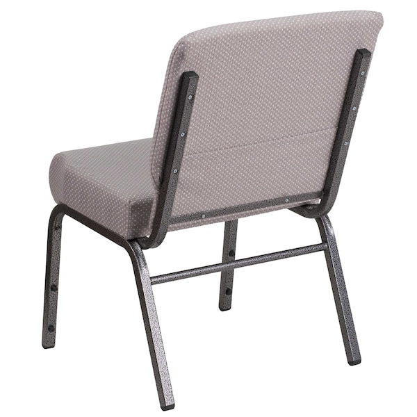 Flash Furniture Hercules Church Chair, Gray Back, 21-1/4 in W 25" L 33" H, Fabric Seat - FD-CH0221-4-SV-GYDOT-GG