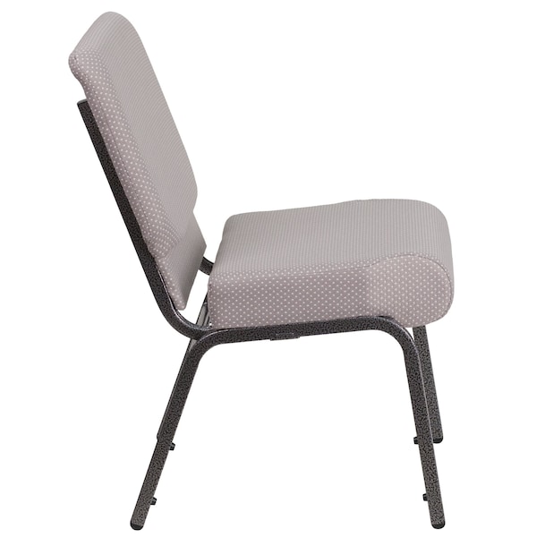 Flash Furniture Hercules Church Chair, Gray Back, 21-1/4 in W 25" L 33" H, Fabric Seat - FD-CH0221-4-SV-GYDOT-GG
