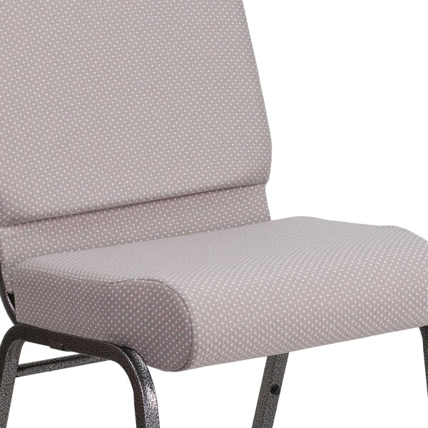 Flash Furniture Hercules Church Chair, Gray Back, 21-1/4 in W 25" L 33" H, Fabric Seat - FD-CH0221-4-SV-GYDOT-GG