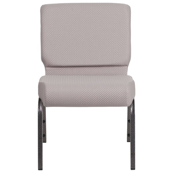 Flash Furniture Hercules Church Chair, Gray Back, 21-1/4 in W 25" L 33" H, Fabric Seat - FD-CH0221-4-SV-GYDOT-GG