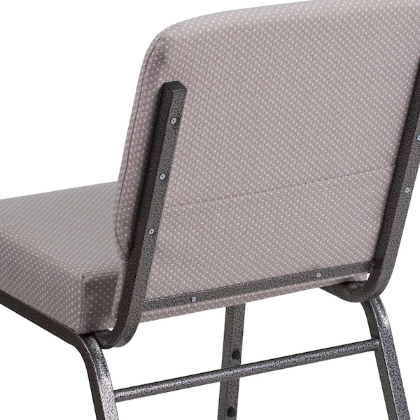 Flash Furniture Hercules Church Chair, Gray Back, 21-1/4 in W 25" L 33" H, Fabric Seat - FD-CH0221-4-SV-GYDOT-GG