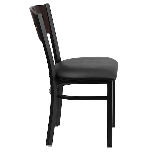 Flash Furniture Bk/Wal 3 Circ Chair-Black Seat - 2-XU-DG-6Y2B-WAL-BLKV-GG