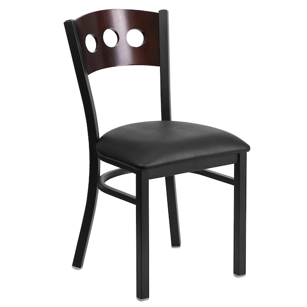 Flash Furniture Bk/Wal 3 Circ Chair-Black Seat - 2-XU-DG-6Y2B-WAL-BLKV-GG