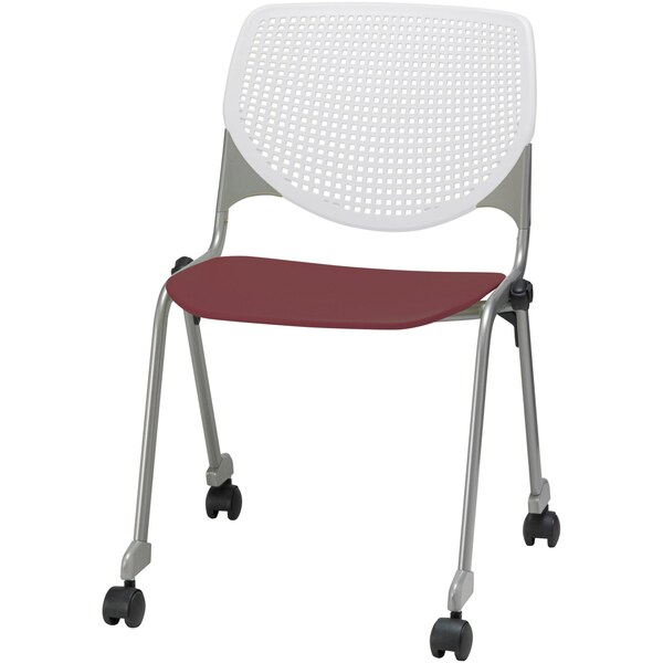 Kfi Poly Stack Chair, Burgundy Seat - CS2300-BP08-SP07