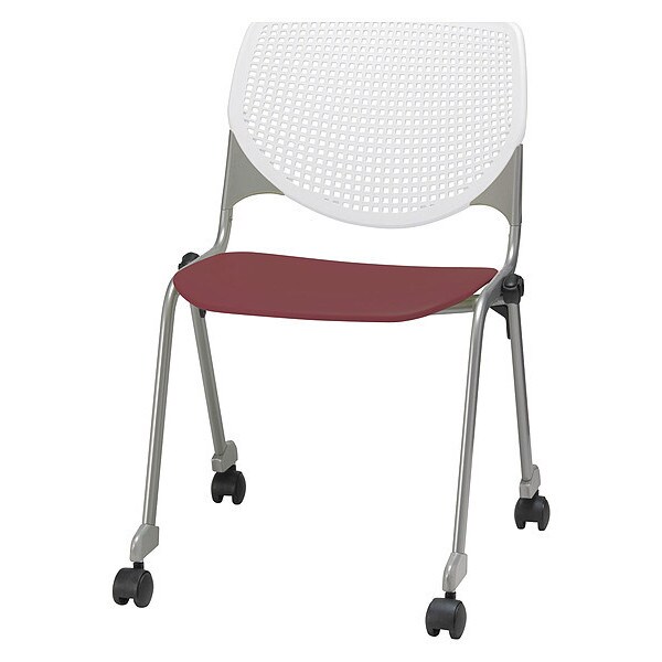 Kfi Poly Stack Chair, Burgundy Seat - CS2300-BP08-SP07