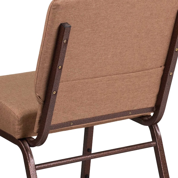 Flash Furniture Hercules Church Chair, 21-1/4 in W 25" L 33" H, Fabric Seat - FD-CH0221-4-CV-BN-GG