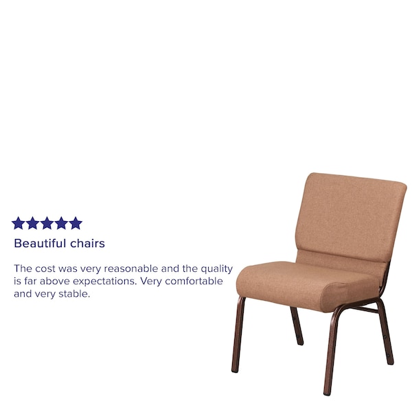 Flash Furniture Hercules Church Chair, 21-1/4 in W 25" L 33" H, Fabric Seat - FD-CH0221-4-CV-BN-GG