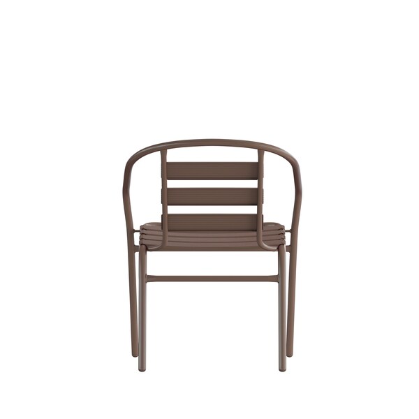 Flash Furniture Lila Bronze Metal Restaurant Stack Chairs with Metal Slats, 4PK - 4-TLH-017C-BZ-GG