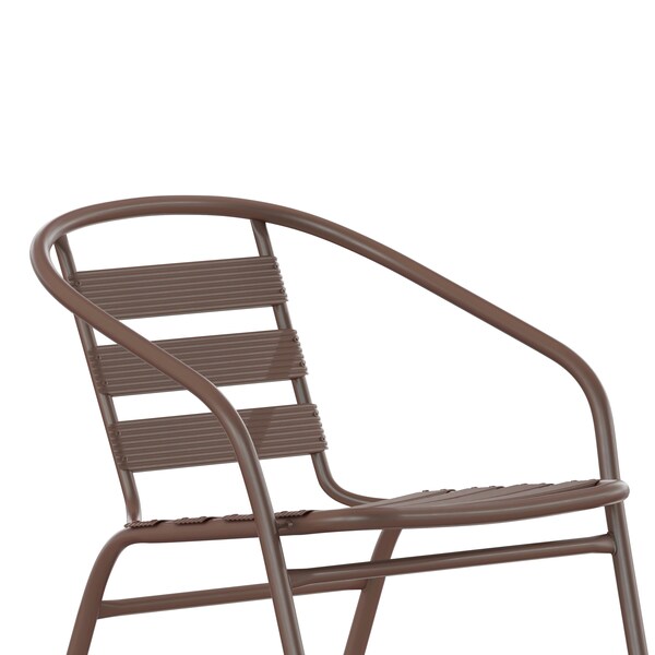 Flash Furniture Lila Bronze Metal Restaurant Stack Chairs with Metal Slats, 4PK - 4-TLH-017C-BZ-GG