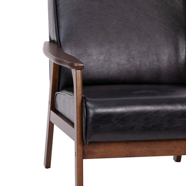Flash Furniture Black LeatherSoft Arm Chair with Wood Frame - IS-IT673317-BK-GG