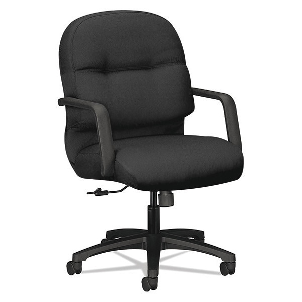 Hon Pillow-Soft 2090 Managerial Mid-Back Swivel/Tilt Chair, Black Fabric - H2092.H.CU10.T