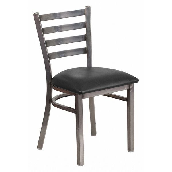 Flash Furniture Hercules Restaurant Chair, Black Back, 16-1/2 in W 17" L 32-1/4" H - XU-DG694BLAD-CLR-BLKV-GG