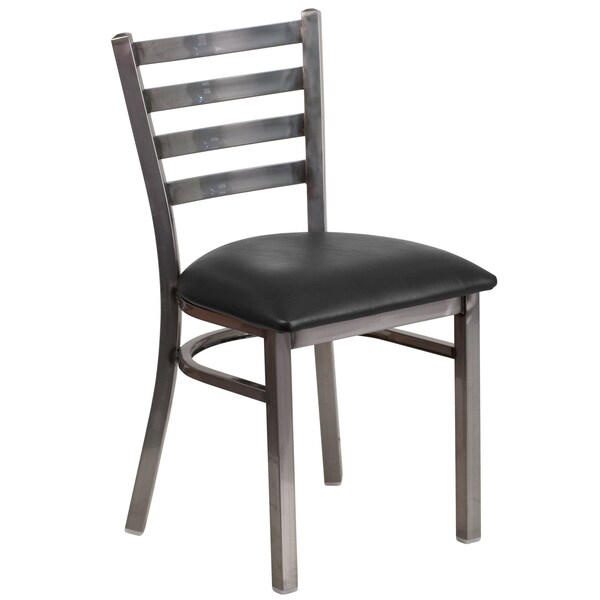 Flash Furniture Hercules Restaurant Chair, Black Back, 16-1/2 in W 17" L 32-1/4" H - XU-DG694BLAD-CLR-BLKV-GG
