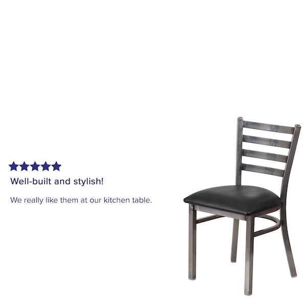 Flash Furniture Hercules Restaurant Chair, Black Back, 16-1/2 in W 17" L 32-1/4" H - XU-DG694BLAD-CLR-BLKV-GG