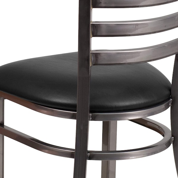 Flash Furniture Hercules Restaurant Chair, Black Back, 16-1/2 in W 17" L 32-1/4" H - XU-DG694BLAD-CLR-BLKV-GG