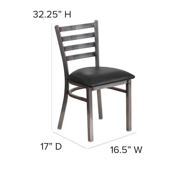 Flash Furniture Hercules Restaurant Chair, Black Back, 16-1/2 in W 17" L 32-1/4" H - XU-DG694BLAD-CLR-BLKV-GG
