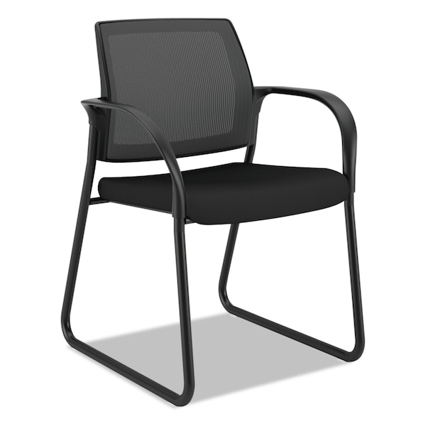 Hon Ilira-Stretch Mesh Back Guest Chair, Sled, Black Back, 25 in W Loop, Mesh Seat - HISB6.F.E.IM.CU10.T