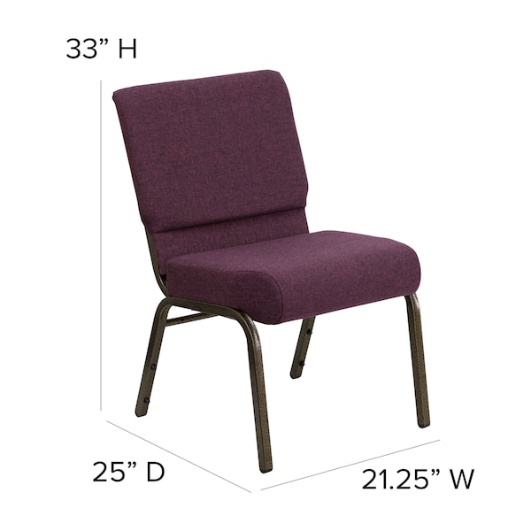 Flash Furniture Hercules Church Chair, 21-1/4 in W 25" L 33" H, Fabric Seat - FD-CH0221-4-GV-005-GG