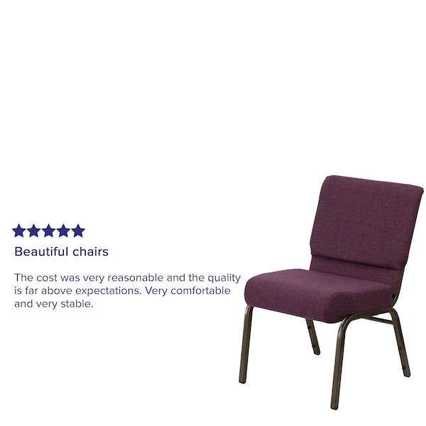 Flash Furniture Hercules Church Chair, 21-1/4 in W 25" L 33" H, Fabric Seat - FD-CH0221-4-GV-005-GG