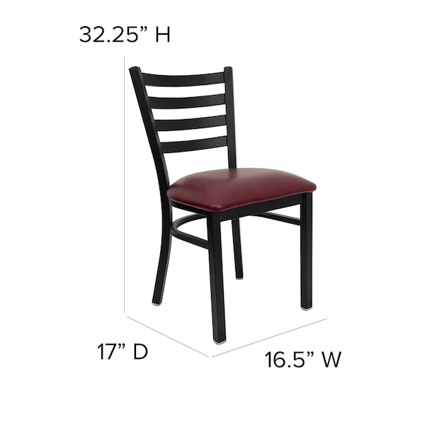 Flash Furniture Hercules Restaurant Chair, 16-1/2 in W 17" L 32-1/4" H - XU-DG694BLAD-BURV-GG