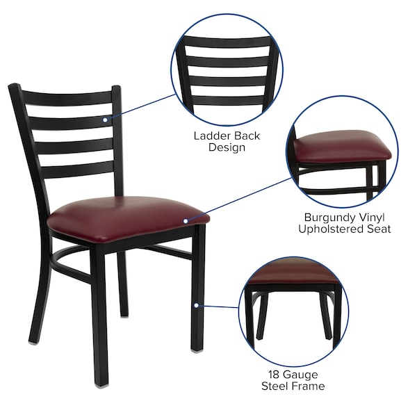 Flash Furniture Hercules Restaurant Chair, 16-1/2 in W 17" L 32-1/4" H - XU-DG694BLAD-BURV-GG