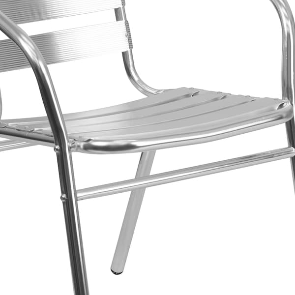 Flash Furniture Commercial Aluminum Restaurant Stack Chair w/ Arms - 4-TLH-017B-GG