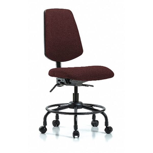 Blue Ridge Ergonomics Desk Chair Fab Desk Chair, Med, Bk, RT, Cast, Bur, No Arms, 21" to 26" Height, Fabric, Burgundy - BR-FDHCH-MB-RT-T1-A0-RC-F41