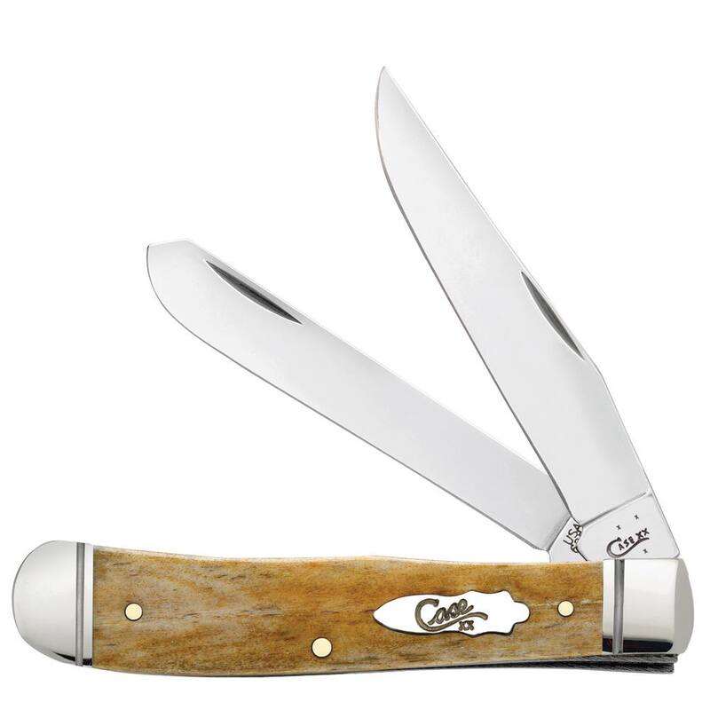 W.R. Case and Sons Cutlery Co. Smooth Antique Bone Trapper with Bomb Shield and Fluted Bolsters - FI58182