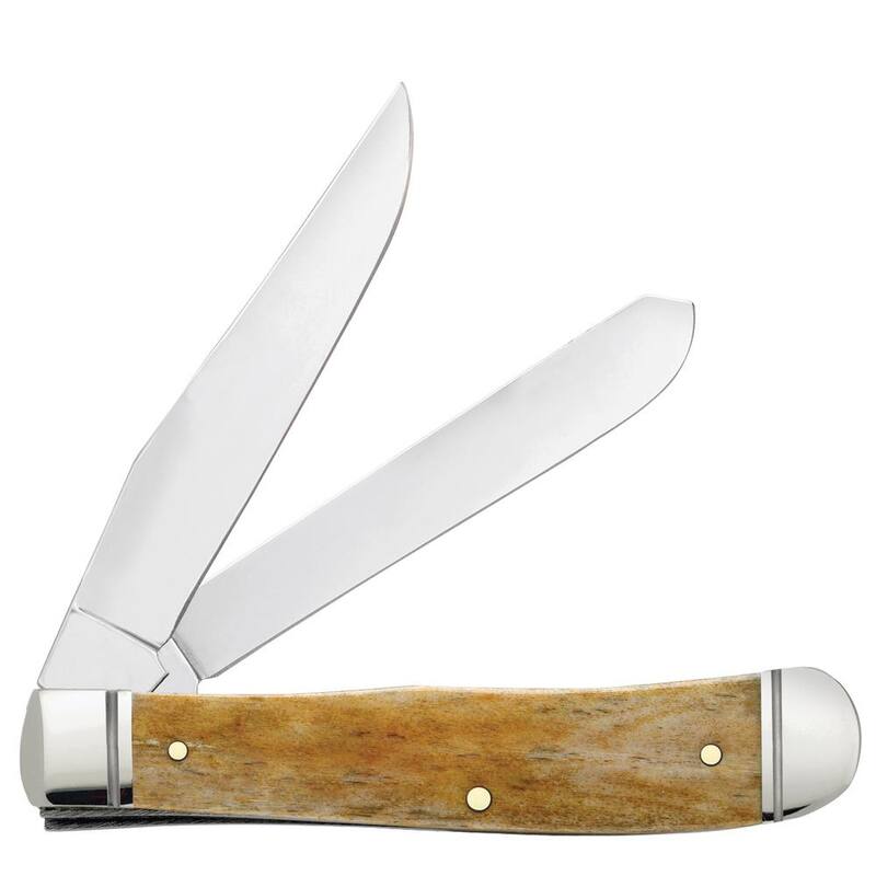 W.R. Case and Sons Cutlery Co. Smooth Antique Bone Trapper with Bomb Shield and Fluted Bolsters - FI58182