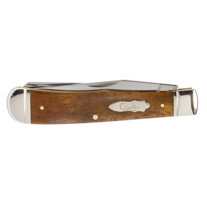 W.R. Case and Sons Cutlery Co. Smooth Antique Bone Trapper with Bomb Shield and Fluted Bolsters - FI58182