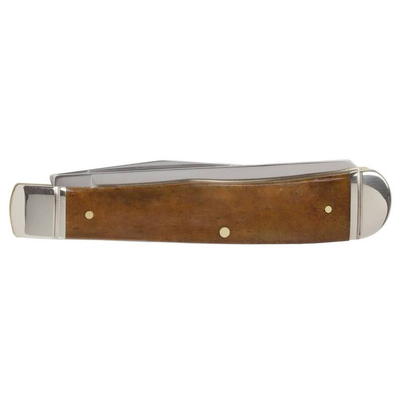 W.R. Case and Sons Cutlery Co. Smooth Antique Bone Trapper with Bomb Shield and Fluted Bolsters - FI58182