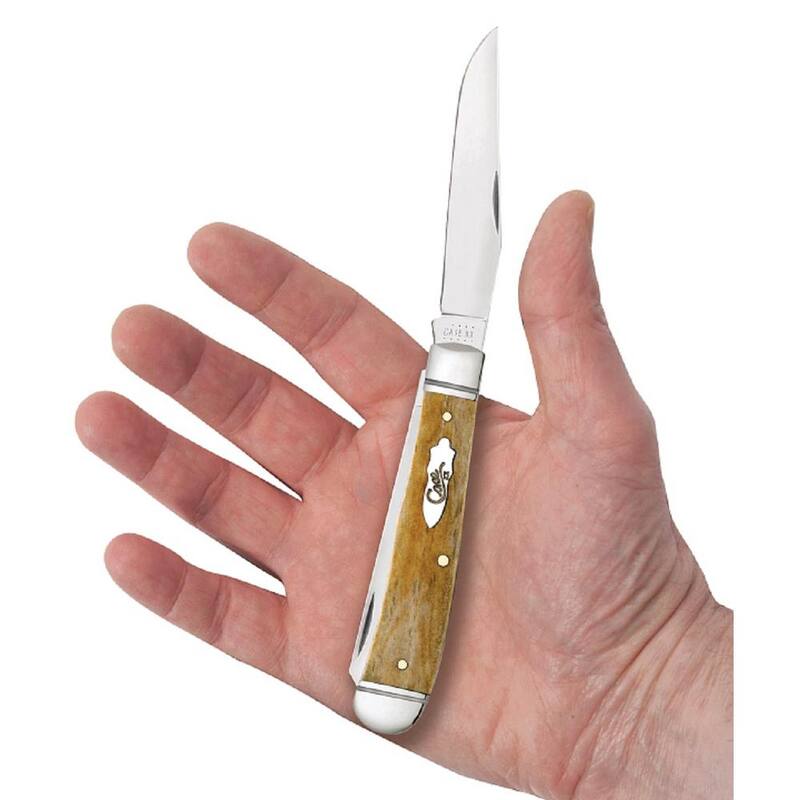 W.R. Case and Sons Cutlery Co. Smooth Antique Bone Trapper with Bomb Shield and Fluted Bolsters - FI58182