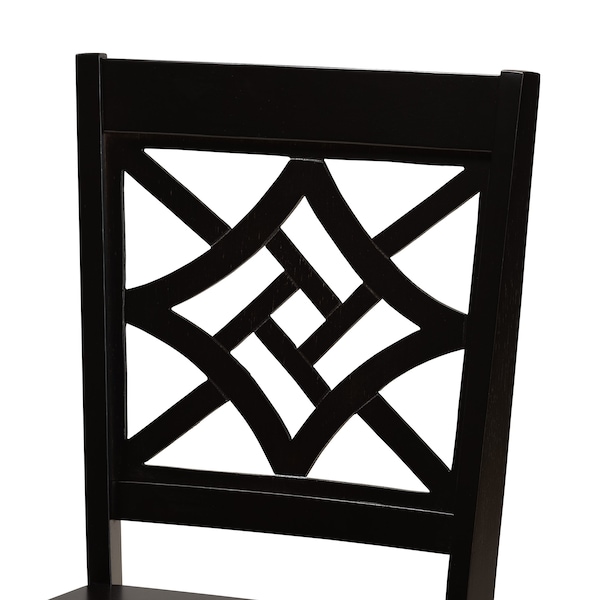 Baxton Studio Nicolette Modern and Contemporary Dark Brown Finished Wood 2-Piece Dining Chair Set - 179-11385-ZORO