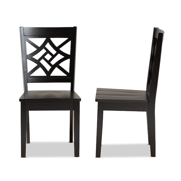 Baxton Studio Nicolette Modern and Contemporary Dark Brown Finished Wood 2-Piece Dining Chair Set - 179-11385-ZORO
