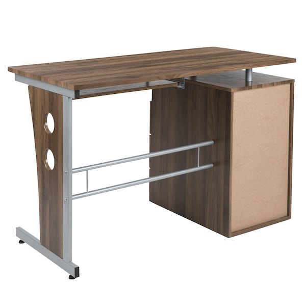 Flash Furniture Walnut 3 Drawer Pedestal Desk - NAN-WK-008-RU-GG