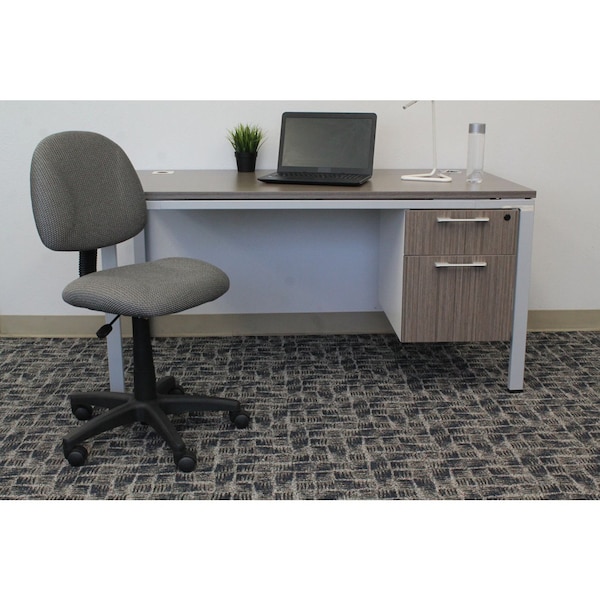 Boss B315 Posture Deluxe Office Task Chair, Gray Back, 25 in W 25" L 40" H, Armless, Tweed Seat - B315-GY