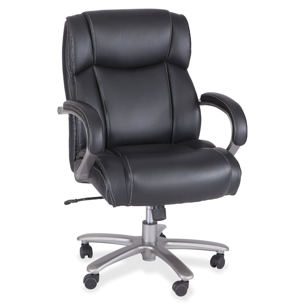 Safco Big and Tall Chair Chair, Big And Tall, Mid-Back, 400 lb., Loop Arms, 19-1/2" to 22-3/4" Height, Black - 3503BL