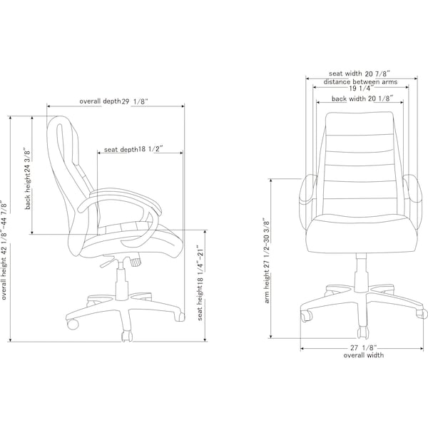 Lorell Executive Chair Deluxe High-Back Leather Chair, Black, Adjustable Arms, Leather, Black - LLR59532