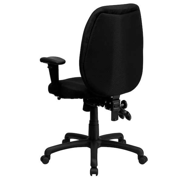Flash Furniture Black High Back Exec Chair, Seat Height Range: 18" to 21-1/2" - BT-6191H-BK-GG