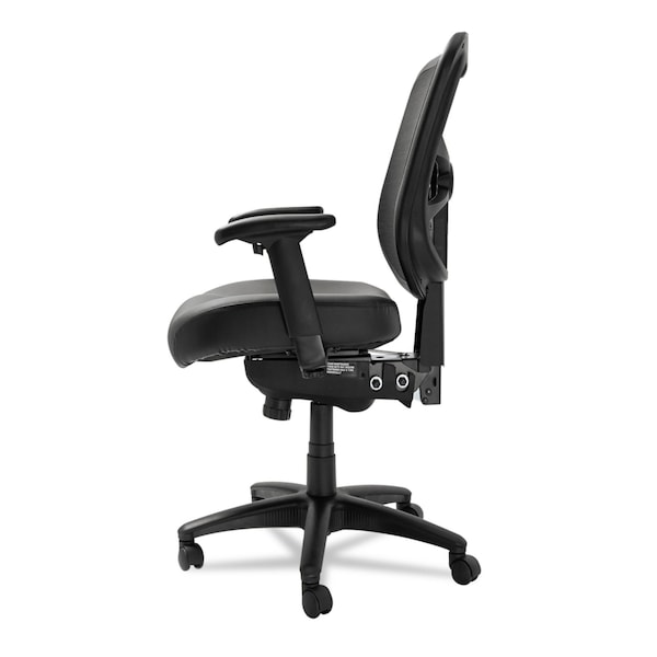 Alera Task Chair Desk Chair, Padded Arms, 18-1/8" to 21-3/4" Height, Leather, Black - ALEEL4215