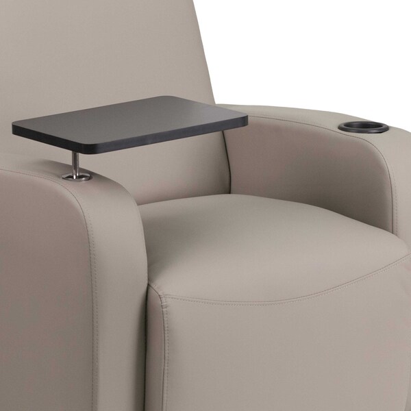 Flash Furniture Contemporary Guest Chair, Gray Seat, Gray Back, 27 in W 27" L 35" H, Raised Tablet, Leather Seat - BT-8217-GV-GG