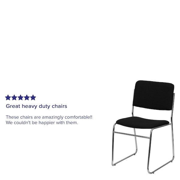 Flash Furniture Fabric Stack Chair, Black - XU-8700-CHR-B-30-GG