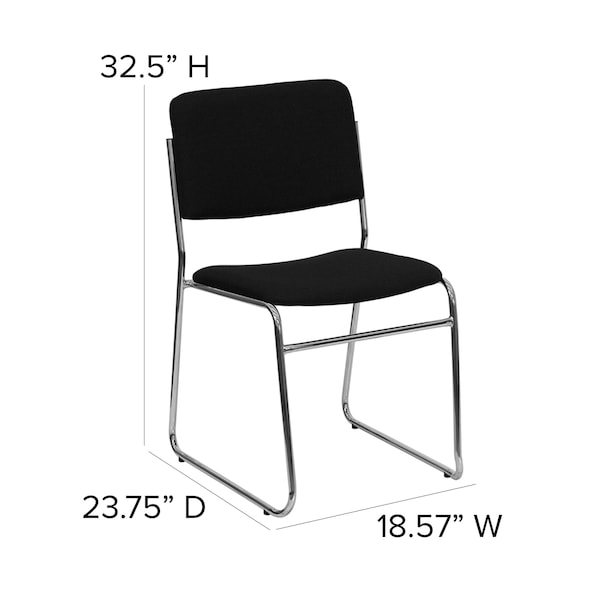 Flash Furniture Fabric Stack Chair, Black - XU-8700-CHR-B-30-GG